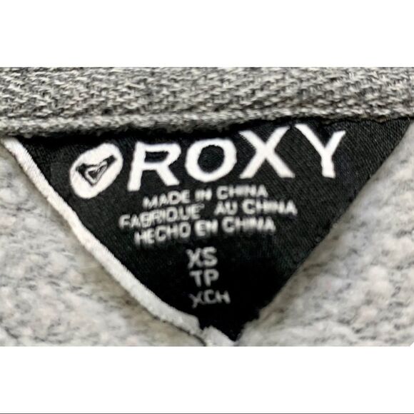 Roxy gray & black sequin heart detail hooded sweatshirt Jacket Size Xs/S - Picture 2 of 9